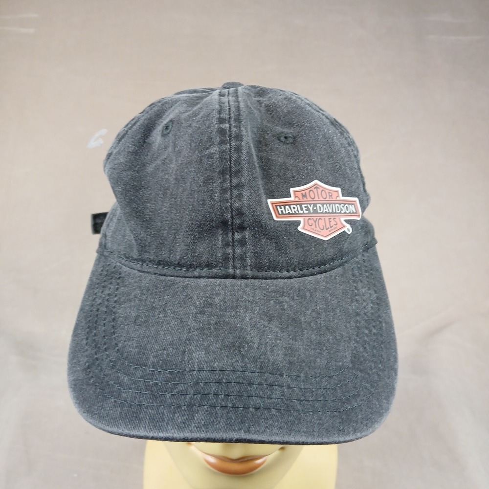 Harley Davidson Museum Mens Dad Cap Faded Black Adjustable Gray